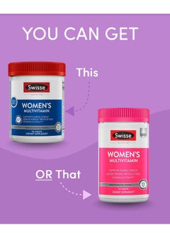 Swisse Daily Multivitamin for Women Energy, Stress & Immune Support 120 Tablets 4 Months Supply  - Image 2