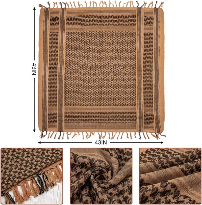 Aonal Store Military Shemagh Tactical Desert Scarf, 100% Cotton Keffiyeh Neck Head Scarf Wrap for Men Women - Image 5