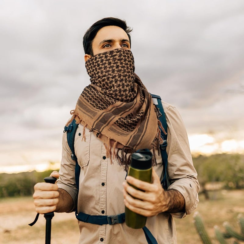 Aonal Store Military Shemagh Tactical Desert Scarf, 100% Cotton Keffiyeh Neck Head Scarf Wrap for Men Women - Image 4