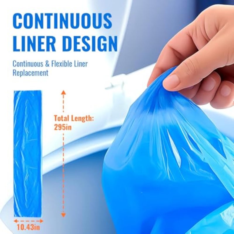 8 Pack Eco-Friendly Nappy Bin Refill Bags, Compatible with Tommee Tippee Twist Click, Tec, Simplee Sangenic, Sangenic Tec, Baby AngelCare Nappy Diaper Bin Liner Pails Disposal Systems Blue - Image 3