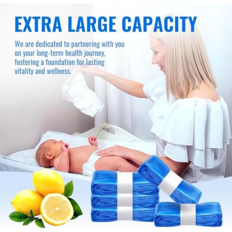8 Pack Eco-Friendly Nappy Bin Refill Bags, Compatible with Tommee Tippee Twist Click, Tec, Simplee Sangenic, Sangenic Tec, Baby AngelCare Nappy Diaper Bin Liner Pails Disposal Systems Blue - Image 5