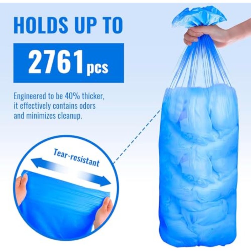 8 Pack Eco-Friendly Nappy Bin Refill Bags, Compatible with Tommee Tippee Twist Click, Tec, Simplee Sangenic, Sangenic Tec, Baby AngelCare Nappy Diaper Bin Liner Pails Disposal Systems Blue - Image 4