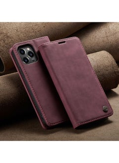 For Iphone 15 Case 14pro Max Card Slot Leather Cover Xr Flip Protective Case Digital Computer/mobile Phone Protective Cover-Color:Wine Red-Applicable Model:For IphoneXr