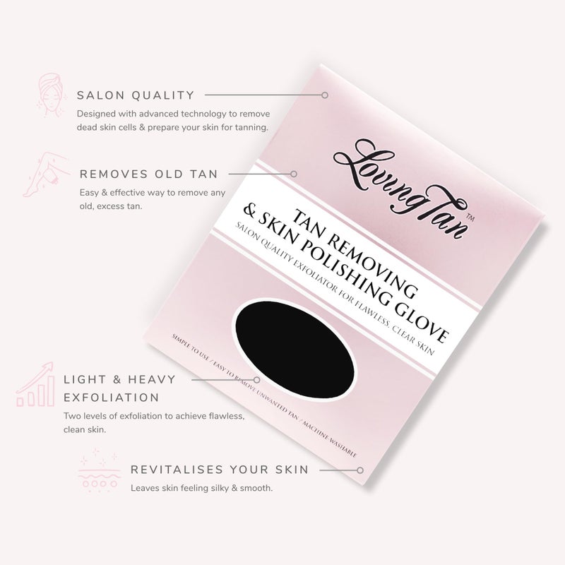 Loving Tan Reusable Self Tanner Removing & Skin Polishing Glove, Exfoliating With Light & Heavy Options, Washable & Durable Design, Suited for All Skin Types - 1 ct. - Image 3
