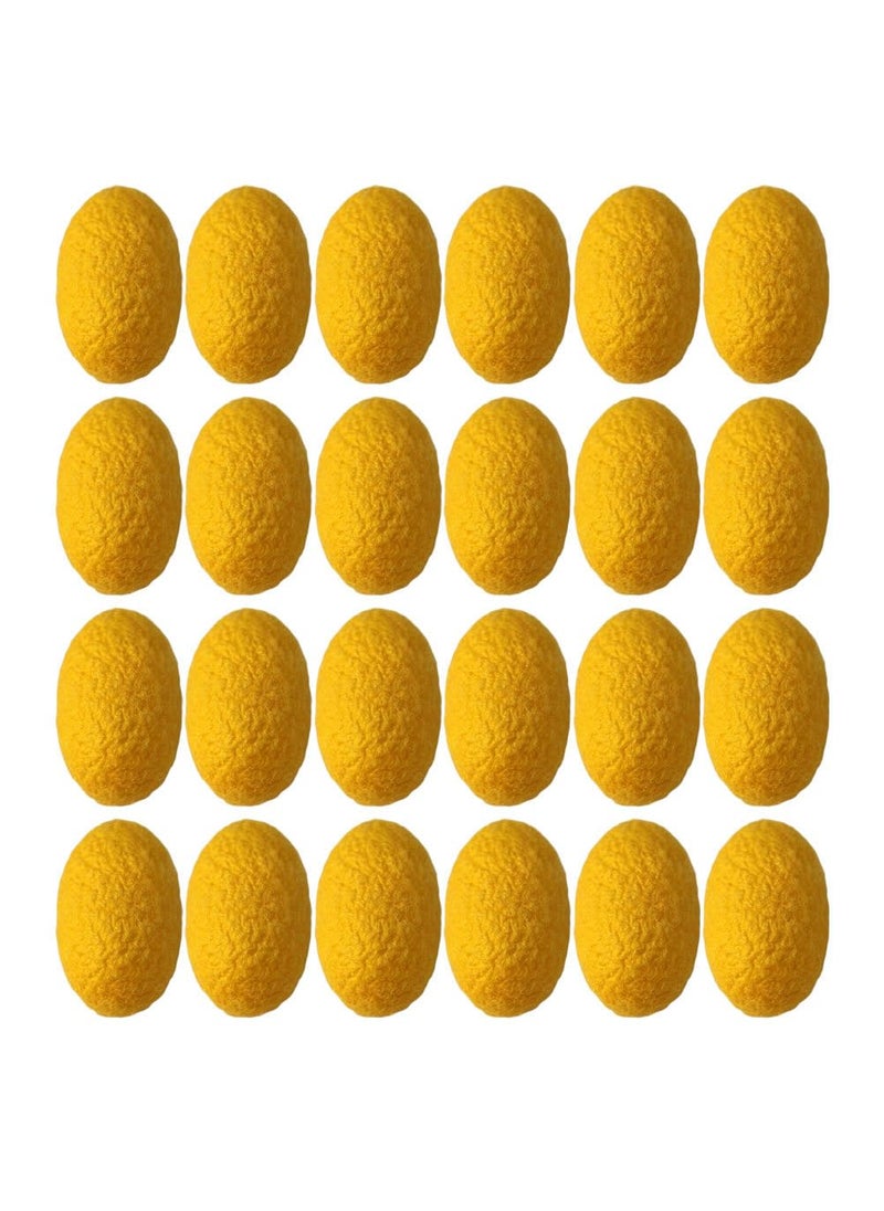 Healeved Healeved 50pcs Beauty Natural Silkworm Balls Blackhead Remove Ball Face Cleansing Ball Face Care Silkworm Ball Facial Sponges Silk Yellow 