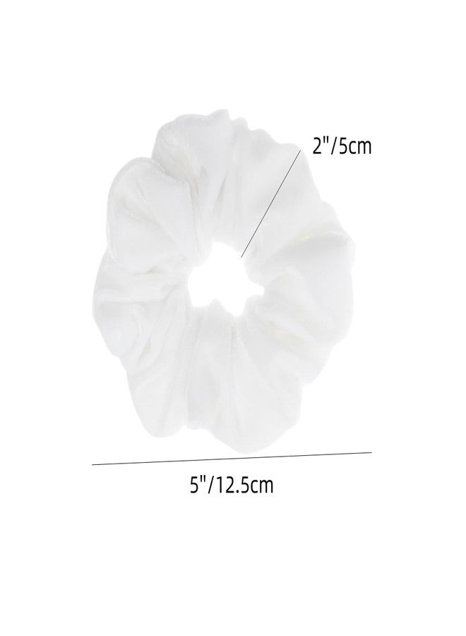 PIDOUDOU 12 Pcs Large Velvet Scrunchies for Thick Long Hair Scrunchies Hair Ties Women Girls Hair Ponytail Holder (White) - Image 2