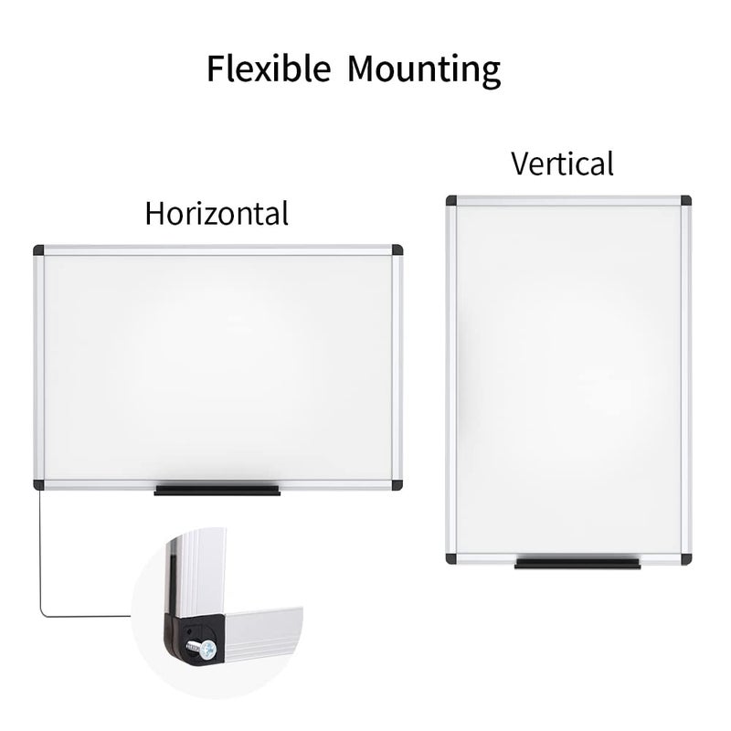 VIZ-PRO لوحة بيضاء مغناطيسية VIZ-PRO / لوحة مسح جاف، 36 × 24 بوصة، تشمل 1 ممحاة و 2 قلم و 4 مغناطيسات - Image 2