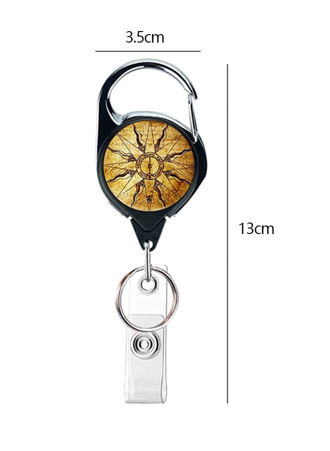 Ant 2-Piece Heavy Duty Retractable Badge Holder Reel, Metal Carabiner Keychain with Belt Clips and Key Ring for ID Card Name Holder Keychain  - Image 2