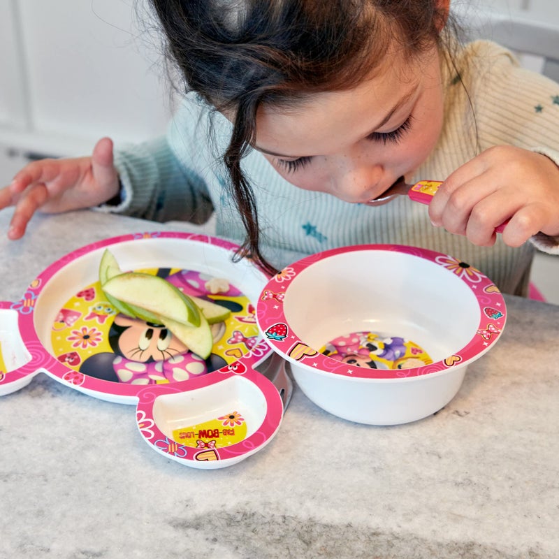 The First Years Disney Minnie Mouse Dinnerware Set - Toddler Plates and Toddler Utensils- 4 Piece Set - Image 4