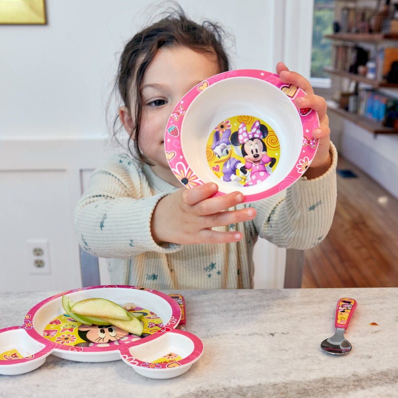 The First Years Disney Minnie Mouse Dinnerware Set - Toddler Plates and Toddler Utensils- 4 Piece Set - Image 5