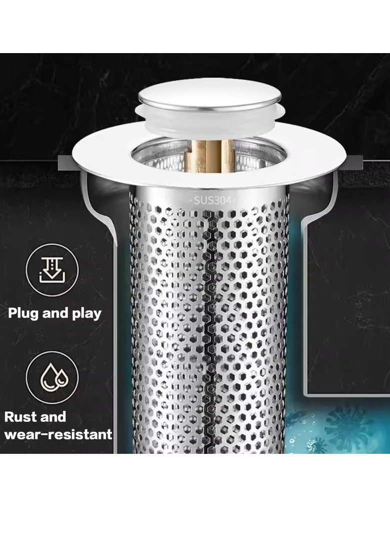 Bathroom Sink Plug Stopper Stainless Steel Filter Basket Sink Drain Hair Catcher for Washroom Restroom Kitchen  - Image 3