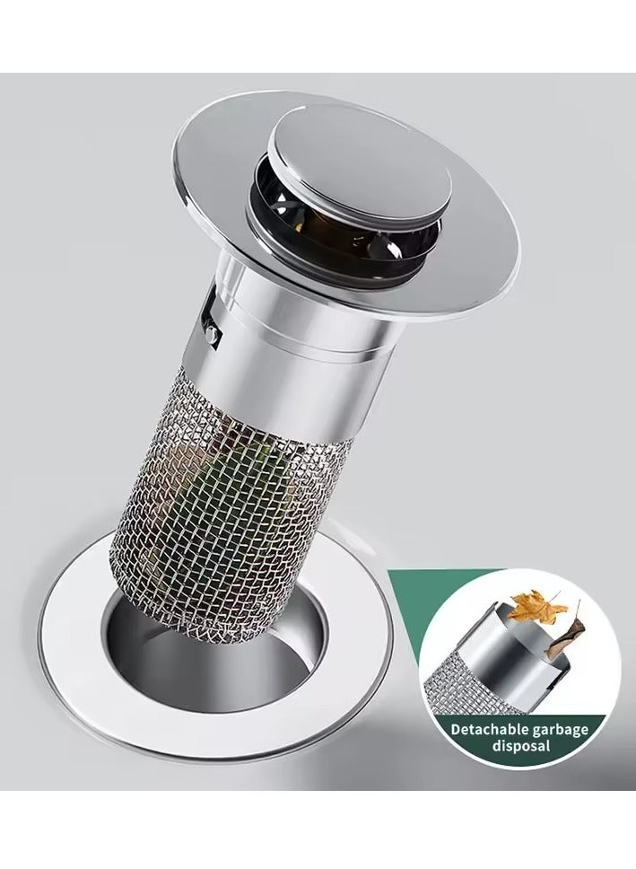 Bathroom Sink Plug Stopper Stainless Steel Filter Basket Sink Drain Hair Catcher for Washroom Restroom Kitchen  - Image 4