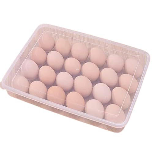 Stackable Egg Holder 24 Grid Egg Container for Fridge BPAFree Plastic Egg Storage Box with Lid SpaceSaving Refrigerator Organizer  - Image 1