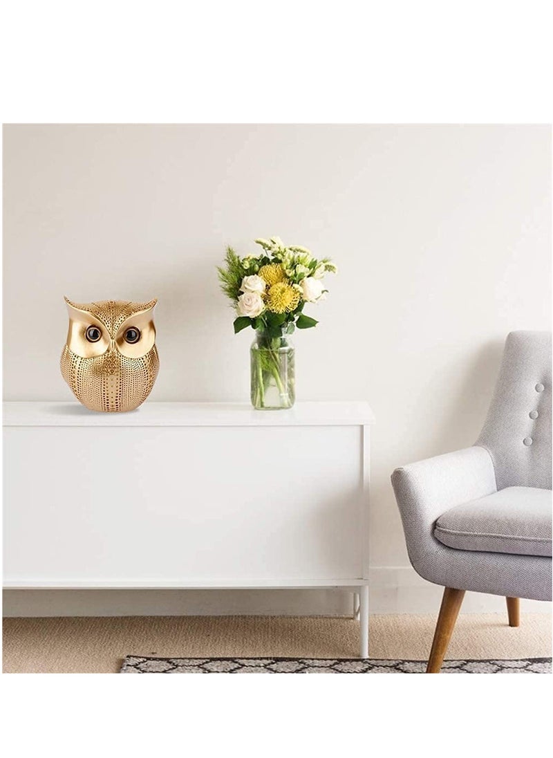 Generic - Owl Statue Home Decor Retro Buho Owls Figurines For Unique Home Decorations/Living Room Decorations/Gold Office Decor/Small Decor Items For Shelf/Bookself Tv Stand Decor Owl Gifts For Owl Lovers - Image 1