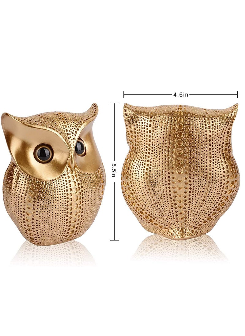 Generic - Owl Statue Home Decor Retro Buho Owls Figurines For Unique Home Decorations/Living Room Decorations/Gold Office Decor/Small Decor Items For Shelf/Bookself Tv Stand Decor Owl Gifts For Owl Lovers - Image 1