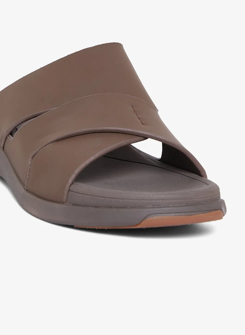 Geoomnii Brown Comfort Arabic Sandals for Men – Classic Slip-On Open Toe Sandals with Cushioned Footbed for Daily Wear for Men | Best Price UAE