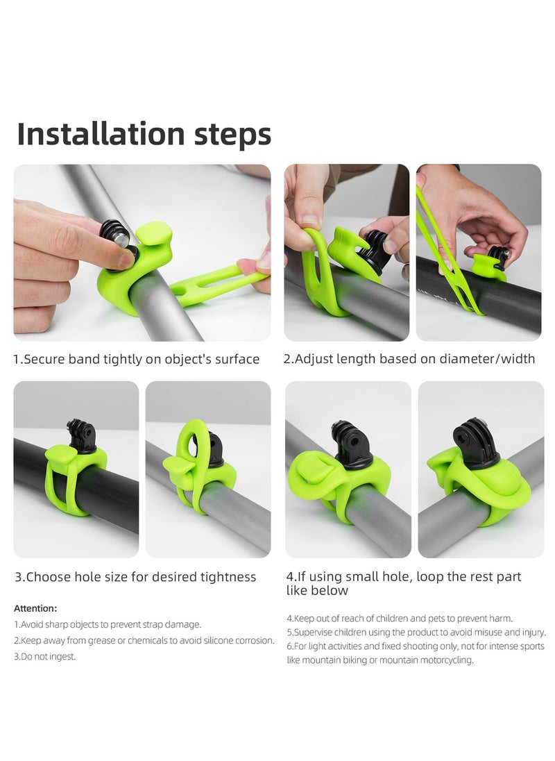 SYOSI - 360 Camera Strap Mount, Universal Camera Band for Bike, Motorcycle, Ski Pole, Compatible with GoPro Max, Hero 12/11/10/9, Insta360, DJI Action and Osmo Pocket, Essential Accessories for Action Cameras - Image 1