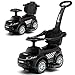 OLAKIDS 4 in 1 Ride on Push Car Toddlers Stroller Sliding Walking with Horn Music Lights Removable Guardrails and Handle Underneath Storage FoottoFloor Walker for Boys Girls Dark - Image 2