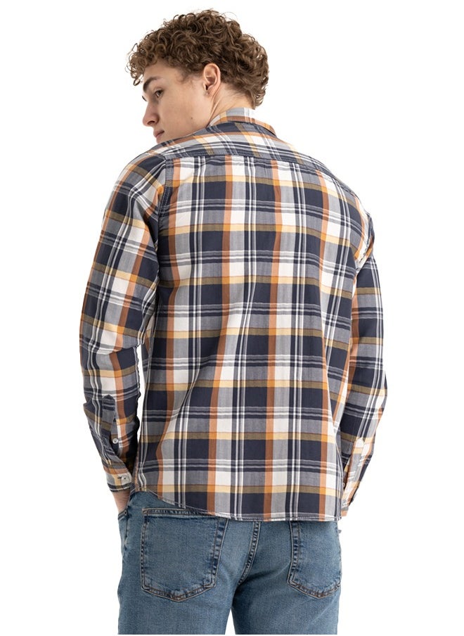 clever - Shirt Men's, Stylish, Oxford Cotton , GREY , Multicolor - Image 1