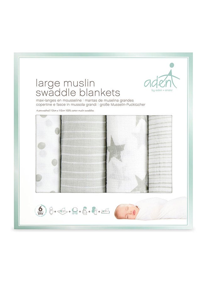aden + anais Pack Of 4Muslin Swaddle Blanket - Dusty - Image 2