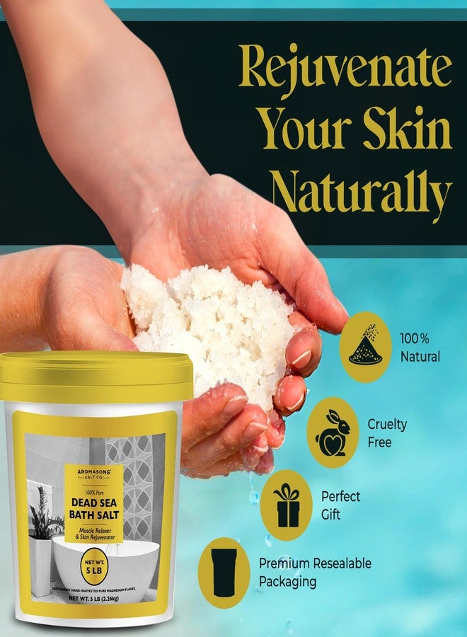 Aromasong Dead Sea Salts for Soaking - 5 Lb. Fine Grain Bath Salt Soak in Bucket - Image 3