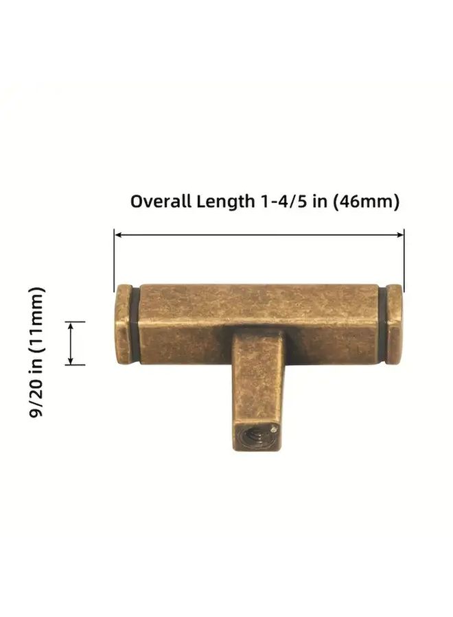 6 Pack Antique Brass Drawer Pulls Heavy Duty Zinc Alloy Knobs Brushed Golden Finish - Image 3