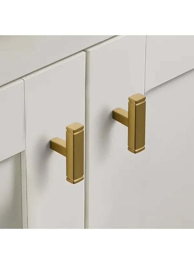 6 Pack Antique Brass Drawer Pulls Heavy Duty Zinc Alloy Knobs Brushed Golden Finish - Image 2