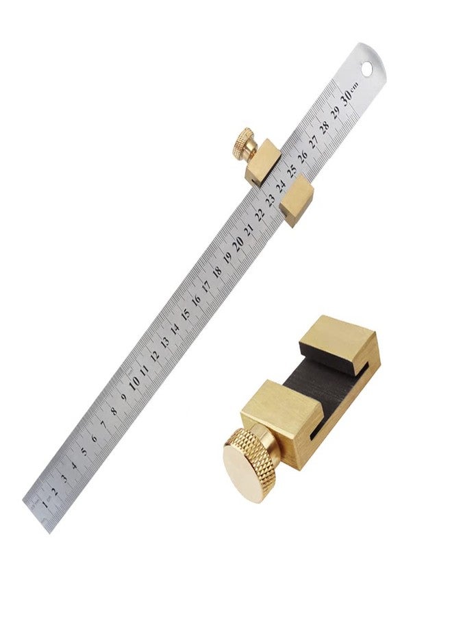 Wixine Steel Ruler Positioning Tool - Woodworking Line Locator, Fixed Block Straight Rule - Image 1