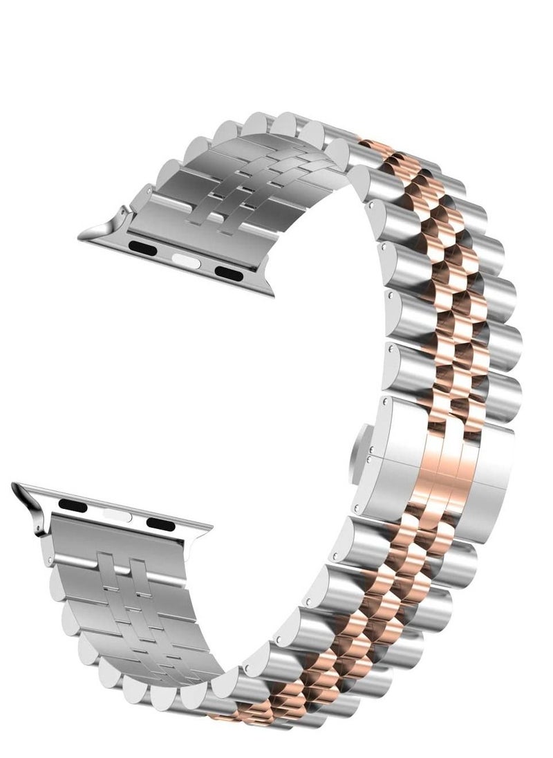 Generic - Replacement Band Compatible with Apple Watch 45mm 44mm 42mm Stainless Steel Solid Strap Metal Bracelet for Apple Watch Series 7 6 5 4 3 2 - Image 1