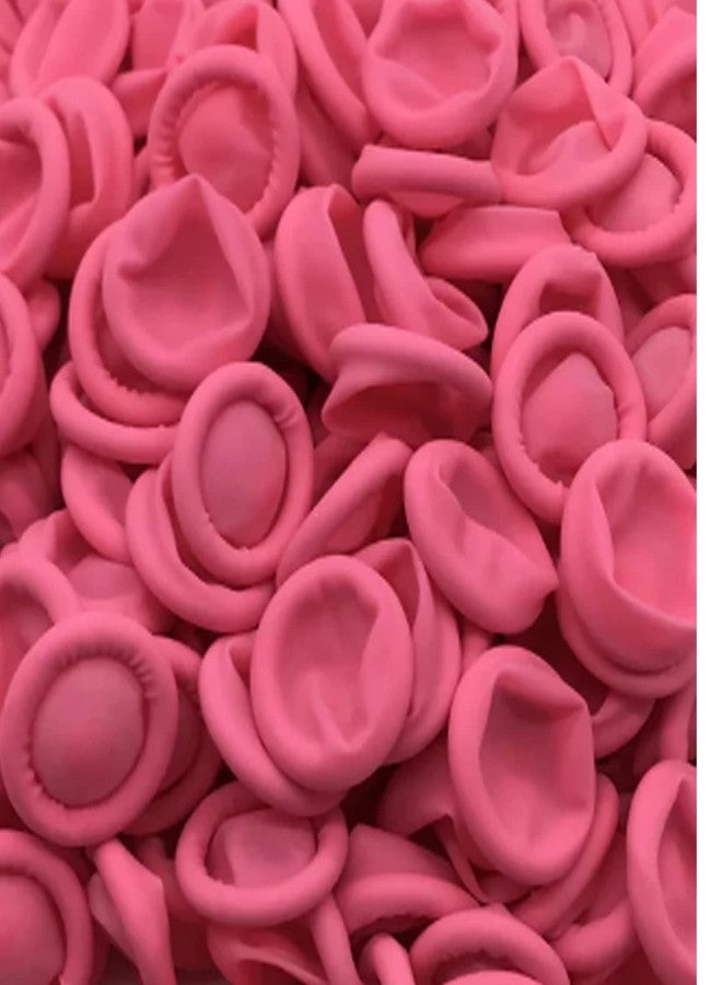 SCHOFIC [PACK OF 50] ANTI-STATIC ESD SAFE CHLORINATED DISPOSABLE LATEX FINGER COTS [REUSABLE RUBBER FINGERTIPS] 4 MIL THICK - PINK - Image 1