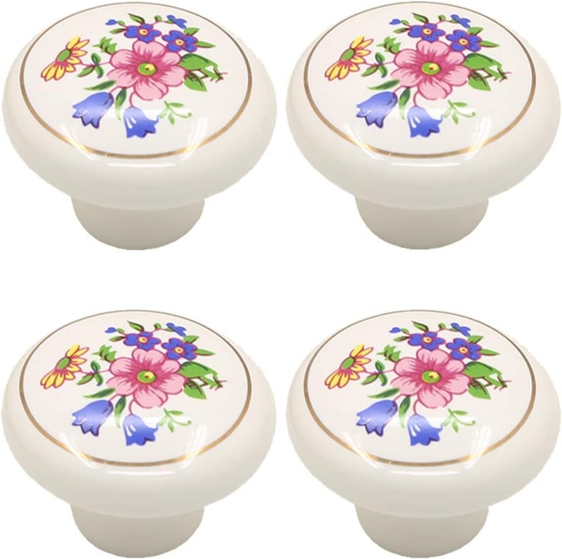 Evgor Studios Round Ceramic knobs for Kitchen CabinetChest of Drawershoerack etc Pack of 4