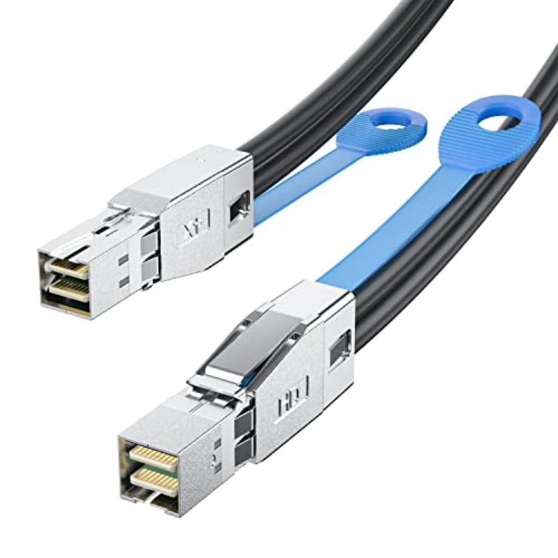 12G Mini SAS HD SFF-8644 Cable for NVMe Enclosure/Storage Array, SAN and JBOD Compatibility, 100-Ohm, 2-m 6.6ft - Image 1