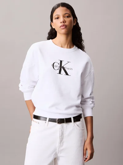 Calvin Klein Jeans Monogram Logo French Terry Relaxed Sweatshirt