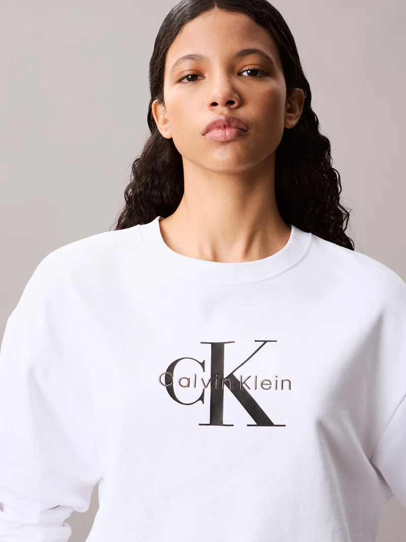 Calvin Klein Jeans Monogram Logo French Terry Relaxed Sweatshirt