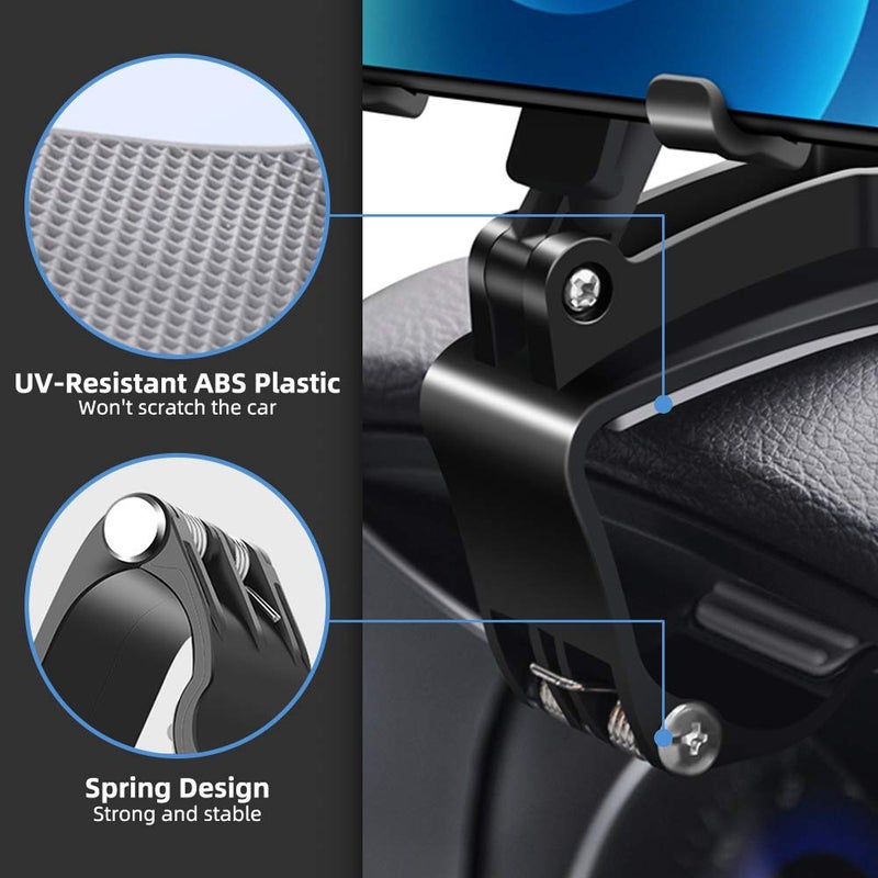 FONKEN Car Phone Mount, 360 Degree Rotation Dashboard Clip Mount, Compatible with iPhone 11/12 Pro Max XS Max XR 8 8Plus 7 Samsung Galaxy S10 S9 S8 LG and More - Image 4
