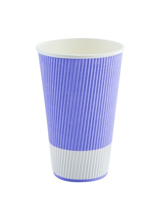 Restaurantware Restaurantware 16 Ounce Double Wall Disposable Coffee Cups, 500 Insulated Light Purple Paper Tumblers with Ripple Wall Design, Lids Sold Separately for Hot Drinks like Tea, Hot Chocolate and More  - Image 1
