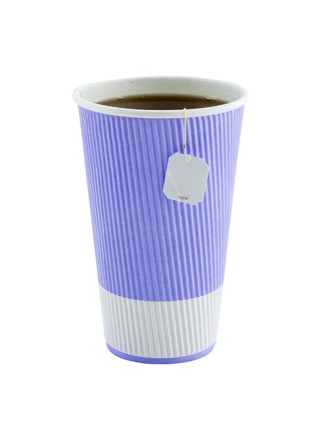 Restaurantware Restaurantware 16 Ounce Double Wall Disposable Coffee Cups, 500 Insulated Light Purple Paper Tumblers with Ripple Wall Design, Lids Sold Separately for Hot Drinks like Tea, Hot Chocolate and More  - Image 2