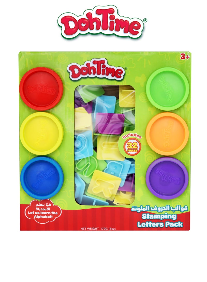 DohTime Dough Stamping Letter Pack | Play Dough| Creative Fun Ideas | Develops Sensory Skills | Entertaining Toy | Stress Relief Toys for Kids - Image 1