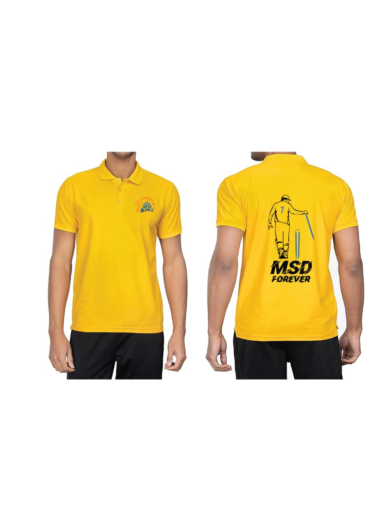 PRINTSHOP4ME Chennai Cricket Jersey For Men-Dhoni Dry-Fit T-Shirt For Men-Perfect For Chennai Cricket Fans  - Image 1