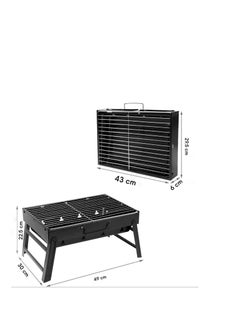 MARKQ Barbecue Grill, Portable Foldable Charcoal BBQ Grill for Outdoor Cooking Grilling Picnics Hiking Tailgating Backpacking Camping Grill 44.3 x 31 x 7 cm  - Image 2
