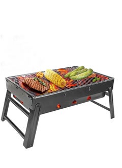 MARKQ Barbecue Grill, Portable Foldable Charcoal BBQ Grill for Outdoor Cooking Grilling Picnics Hiking Tailgating Backpacking Camping Grill 44.3 x 31 x 7 cm  - Image 1