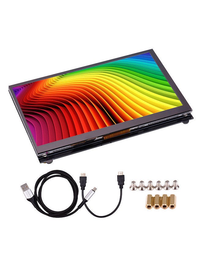 Generic - 7 Inch HD IPS Capacitive Touchscreen Display 1024*600 Resolution Small Portable Monitor with USB HD Interface Compatible with Raspberry Pi Educational Tool - Image 1