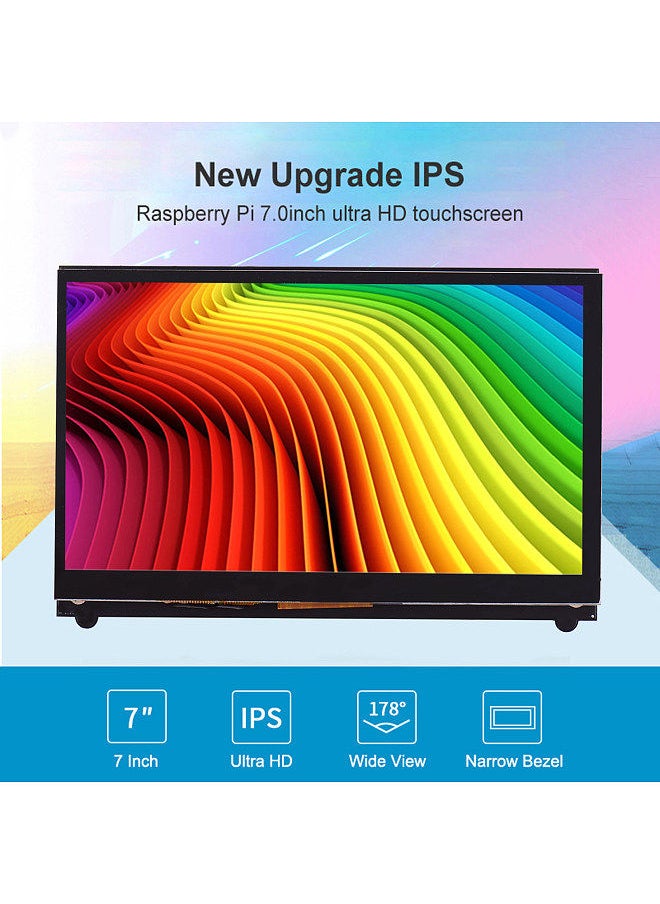 Generic - 7 Inch HD IPS Capacitive Touchscreen Display 1024*600 Resolution Small Portable Monitor with USB HD Interface Compatible with Raspberry Pi Educational Tool - Image 1