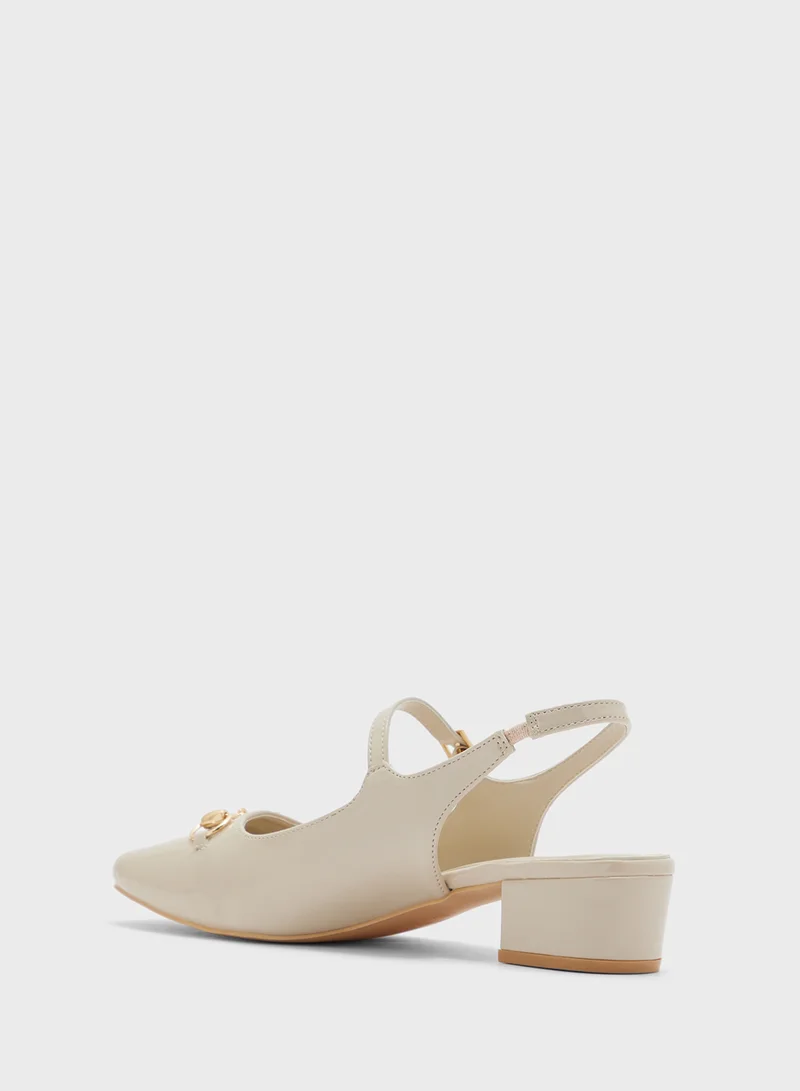 ELLA Horse Bit Buckle Mary Jane Sling Back Pump