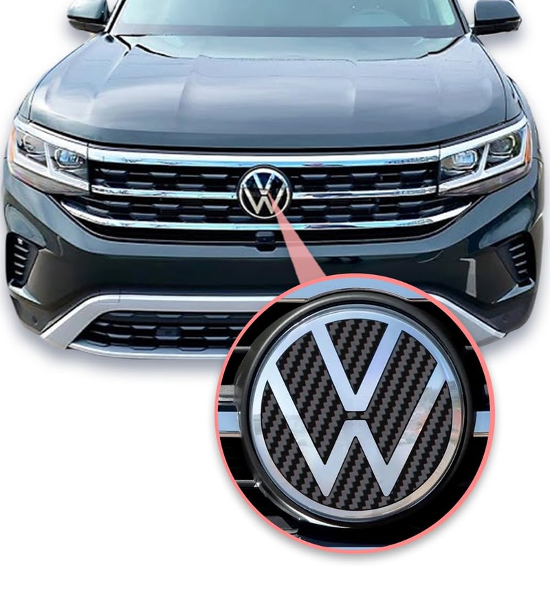 IPG Decal Made for Volkswagen 2021 Passat Polo Tiguan Golf Rear/Front Emblem Logo Decals Stickers Set (4 Units) (Black Carbon Fiber) - Image 5