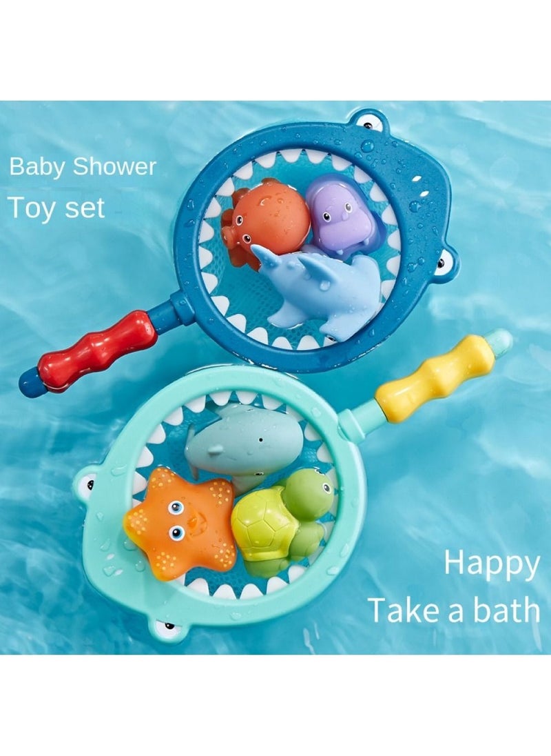 Generic - Mold Free Infant Bath Toys, 6pcs No Hole Cute Ocean Sea Animal Bathtub - Image 1