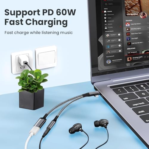 Verilux® 4 in 1 USB C to 3.5mm Connector, PD 10W Type C & Light-ning to 3.5 MM & C Connector, Game Sound Card Game Audio Adapter Support for iPhone 17/16/15, HarmonyOS 15/14/13, Oppo, OnePlus - Image 4