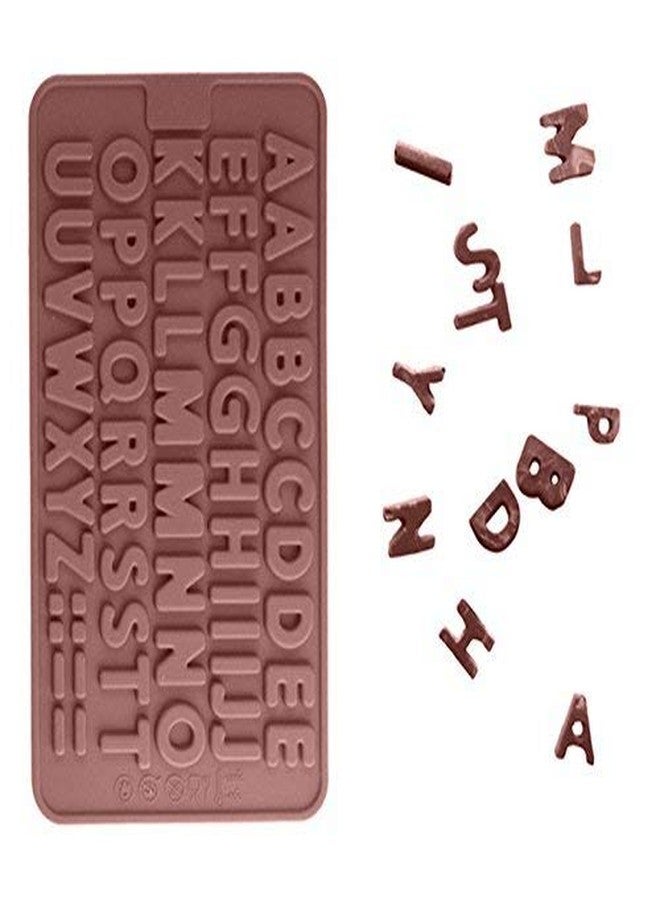 SEVEN HORSE TECH® Silicone Creative Flexible Small Alphabets Hypen Equal Sign Full Stops 52 Cavity Ice Cube Mold (Single Tray, Random Color) - Image 1