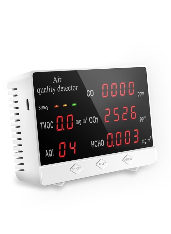 Air Quality Monitor, Multifunctional Air Gas Detector, Professional Tester for CO2 Formaldehyde(HCHO) TVOC/AQI, Real Time Datau0026Mean Value Recording, for Home School Office Car - Image 1