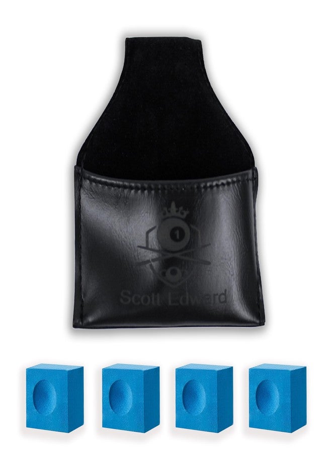 NCGDPZY 5pcs Portable Billiard Cue Chalk Holder Pouch with Clip - Pool Billiards Snooker Accessories, Black Chalk Bag for Cue and Pool Table - Image 1